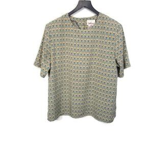 Vintage Worthington Printed Short Sleeve Blouse XL